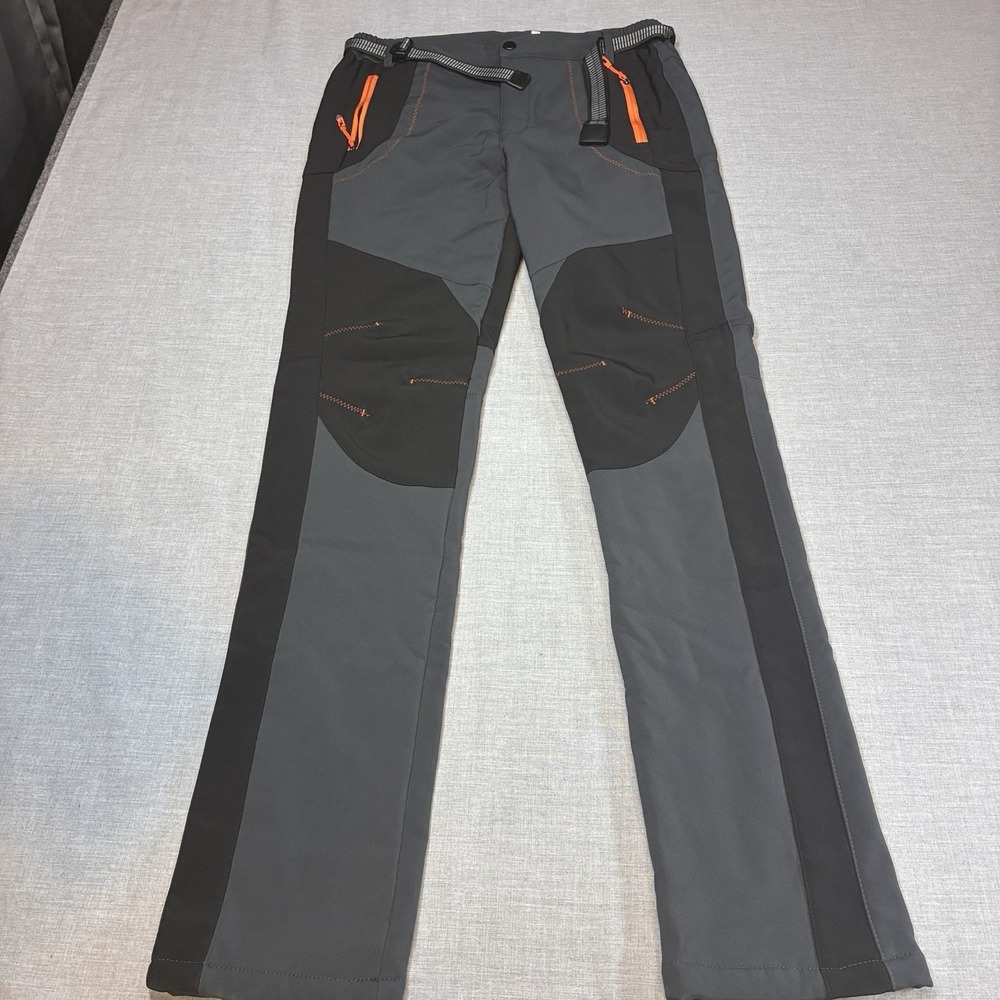WIND STOPPER Men's Poly Spandex Fleece Cycling Pants Black Gray Size 34x34